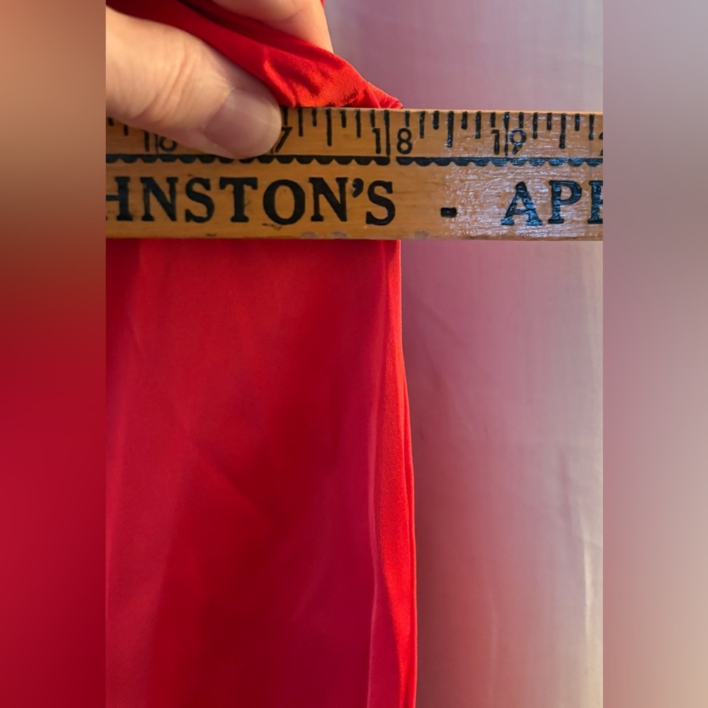 Unbranded Red One-Shoulder Maxi Dress w/Flower Embellishment, Side Zip; Size M/L - Picture 11 of 13